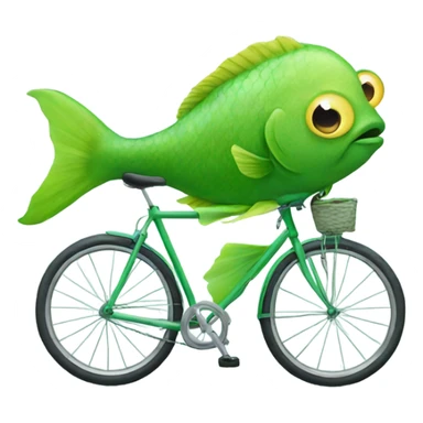 Green fish on a bicycle sticker