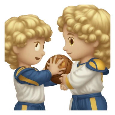 a little boy throwing ball to the god sticker