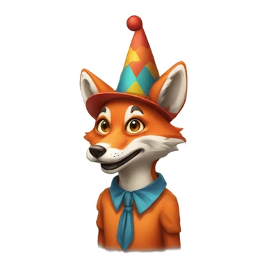 Clown fox sticker