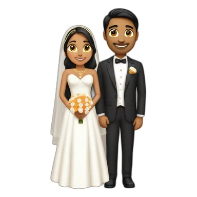 Indian white couple wedding sticker