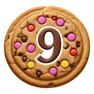Number 9 chocolate chip cookie sticker