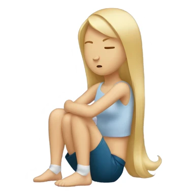 blonde girl with injured tailbone  sticker