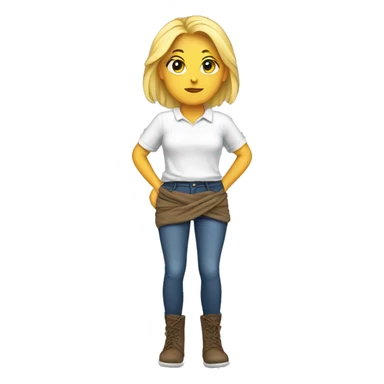 Blonde girl shirt tied around waist sticker
