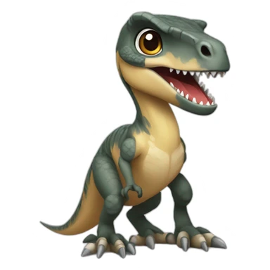 Chibi velociraptor sticker