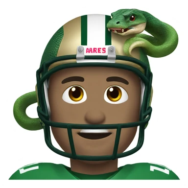Football player with snake head sticker