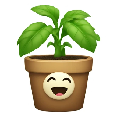 Cute plant with face sticker