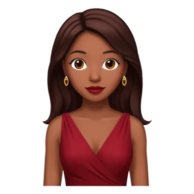 Farrah Franklin from Destiny's Child with long dark brown hair, dark red outfit sticker