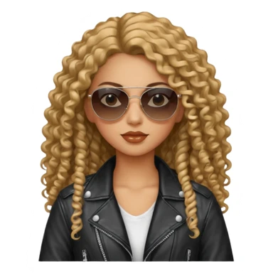 Biker Gang with Sunglasses, Girl with long curly hair, sunglasses sticker