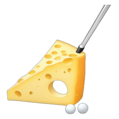 golf putting in the hole of a slice of cheese sticker