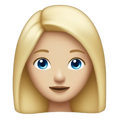 girl with blonde straight hair and blue eyes sticker