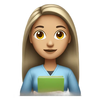 Computer science woman lighter skin and straight hair sticker