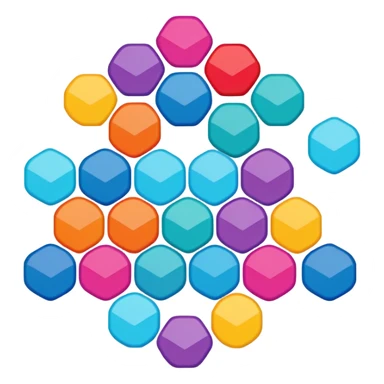 Block blast remix hexagon sticker