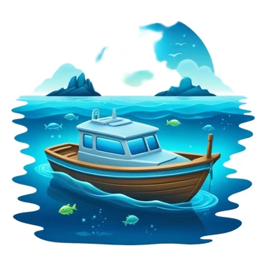 bioluminescence in ocean and boat sticker