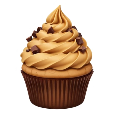 Cupcake with peanut butter and fudge pieces on top sticker