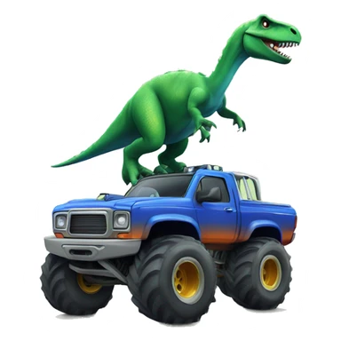 Dinosaur on monster truck sticker