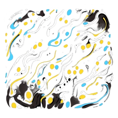 Pollock abstract splatter art in cartoon sticker style sticker