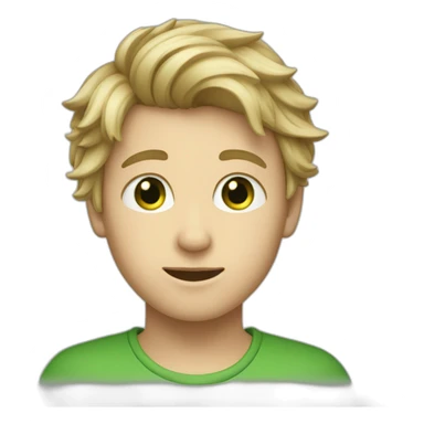 dark-blond tousled-forward-hairs green-eyed boy sticker