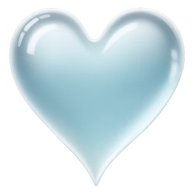 Glass clear white heart  sticker