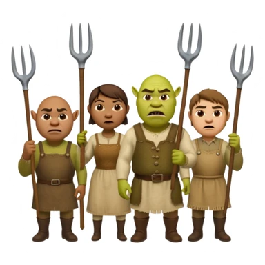 les villagois dans shrek avec des fourches sticker