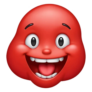 Make the siley emoji to be red and drooling. Make it look realistic sticker