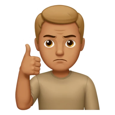 man giving a thumbs-down sticker