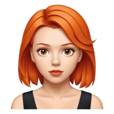 scarlett johansson, orange red sticker