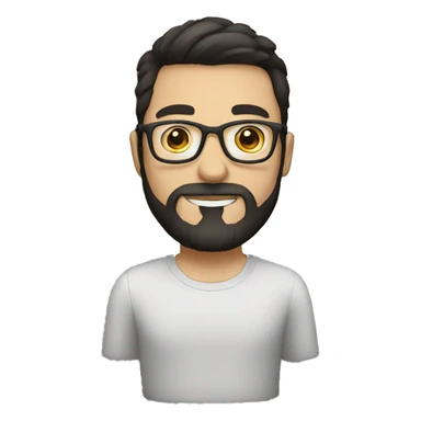 white guy with dark hair and beard glasses sticker