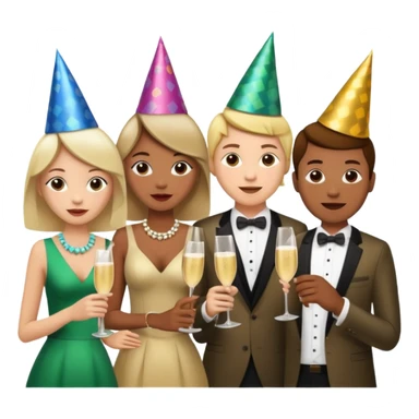 people having a party sticker