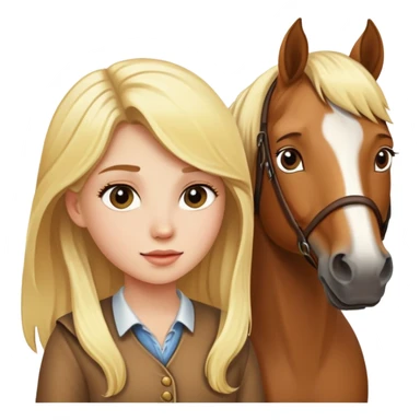 Horse blond girl sticker
