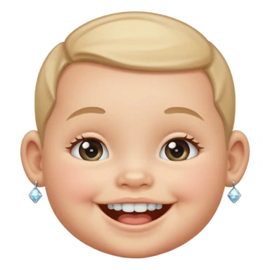 a smiling baby wearing diamond grills sticker