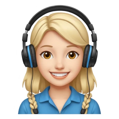 Girl with headphones  sticker