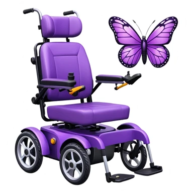 electric wheelchair purple butterfly design sticker