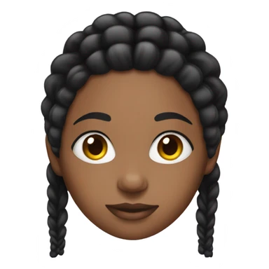 black woman with black braids and lashes sticker