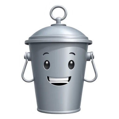 Chum Bucket restaurant from SpongeBob, gray bucket-shaped building with a sign sticker