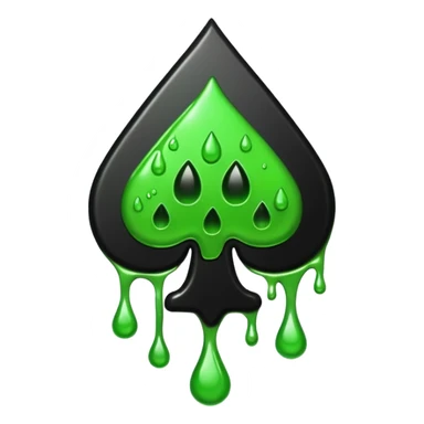 Black ace of spades drippy slimey effect sticker