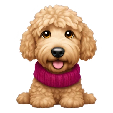 Cute golden doodle with cashmere sweater  sticker