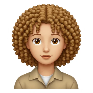 Cabelo cacheado, olhos castanhos sticker