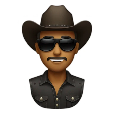 Cowboy emoji with black sunglasses sticker
