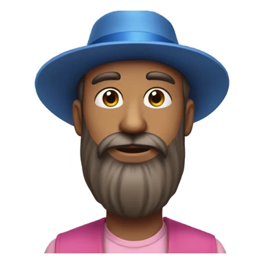 a drawing of a man with a beard and a hat on his head, with a long beard and a beard, Altichiero, rayonism, blue and pink color scheme, vector art sticker