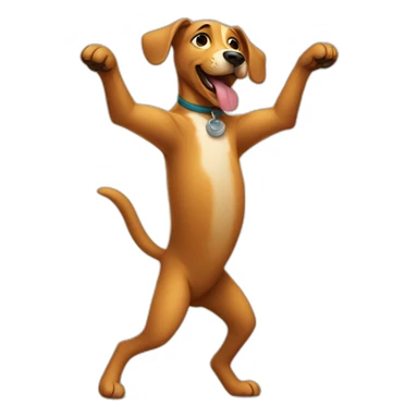Dog dancing like a human sticker