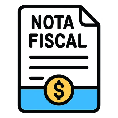 white paper tax document with the text NOTA FISCAL, clean and official look, suitable for an icon sticker