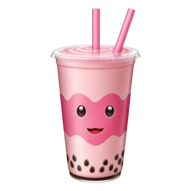strawberry boba milk tea sticker