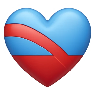 corazon azul y rojo a rayas sticker