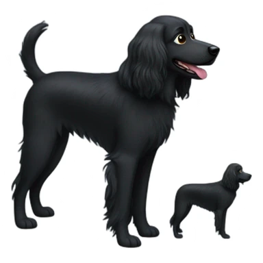 long haired all black dog looks like a muppet sticker
