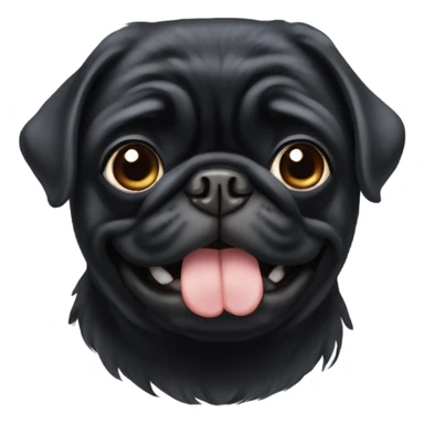 Black pug with wig sticker