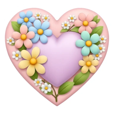 spring-themed heart sticker