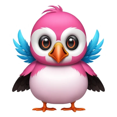 pink puffin angry steam sticker