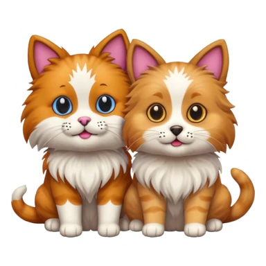 Cat and dog sticker