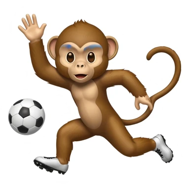 Quiero hacer a un mono jugando futbol sticker