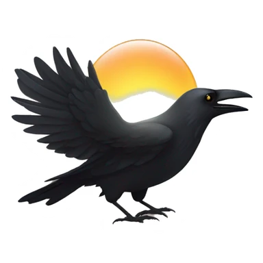 Crow with the sun behind it’s head  sticker